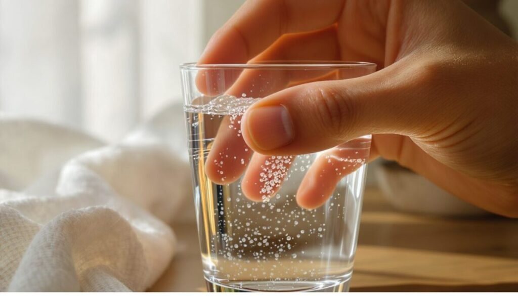 After 7-8 hours without water, your body is dehydrated.
