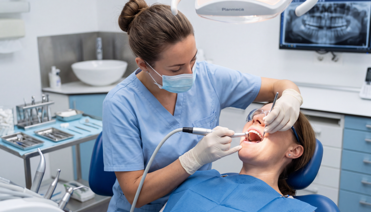 A dental crown procedure is a restorative dental treatment that covers a damaged, decayed, or weakened tooth with a custom-made cap, restoring its shape, strength, and function.
