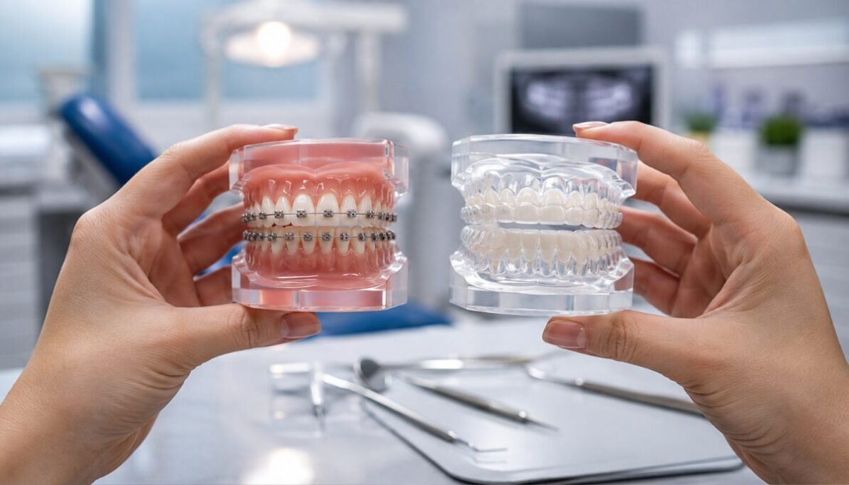 Orthodontic treatment options generally split into fixed appliances and removable appliances. Fixed appliances, like traditional metal or ceramic braces, stay bonded to the teeth for the entire treatment period. Removable appliances, like Invisalign and similar clear aligner systems, can be taken out for eating, brushing, and special occasions.