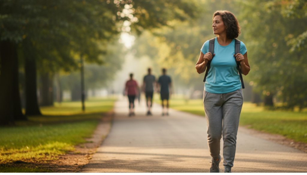 Exercise lowers blood pressure through several mechanisms: it strengthens the heart muscle so it pumps more efficiently, improves blood vessel elasticity, and helps regulate stress hormones that constrict arteries.