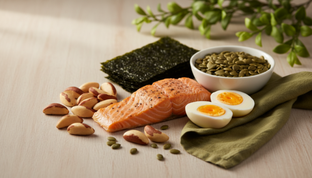 While medical treatment addresses hormone imbalances directly, certain nutritional and lifestyle habits play a supportive role in maintaining thyroid function over time. This does not replace medical care, but it complements it.
