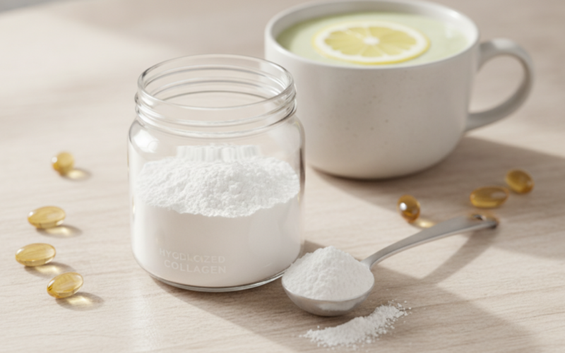 Collagen supplements are protein products, usually in powder or capsule form, designed to replace the collagen the body naturally loses with age.