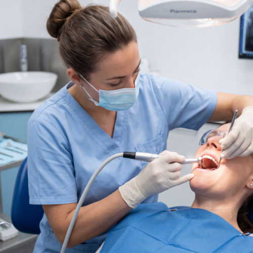 A dental crown procedure is a restorative dental treatment that covers a damaged, decayed, or weakened tooth with a custom-made cap, restoring its shape, strength, and function.