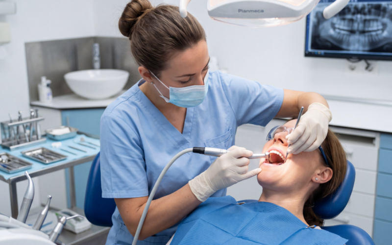 A dental crown procedure is a restorative dental treatment that covers a damaged, decayed, or weakened tooth with a custom-made cap, restoring its shape, strength, and function.