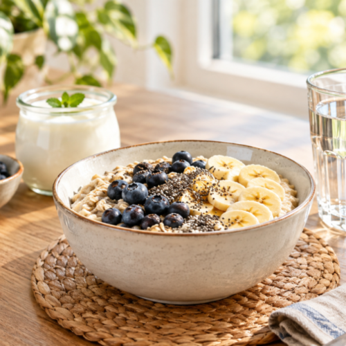 Digestive health tips include eating enough fiber, staying hydrated, managing stress, and moving your body daily to support regular bowel function.
