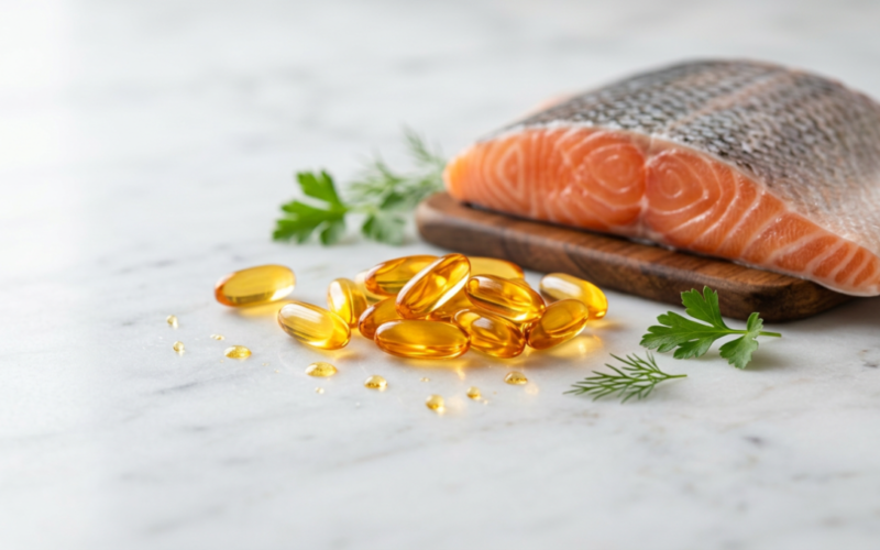 Omega-3 fatty acids support heart, brain, and eye health by lowering triglycerides, reducing inflammation, and maintaining healthy cell membranes.