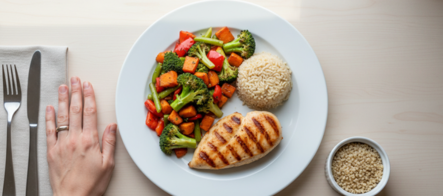 A portion control guide teaches you how to match the amount of food you eat to your body's actual energy needs, without restrictive dieting.