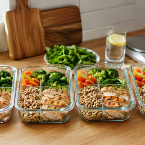 Meal prep for weight loss means cooking and portioning meals in advance using controlled calories, lean protein, and fiber-rich ingredients to prevent overeating and impulsive food choices.